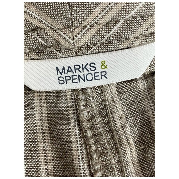 Marks & Spencer 100% Flax Linen Flared Skirt in Coffee Womens Sz UK12/US 14 - Picture 3 of 8